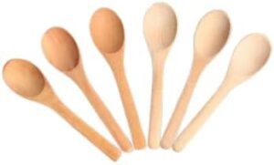 (6 قطع) ملاعق خشبية صغيرة - ملاعق صغيرة لطعام صحي ولذيذ