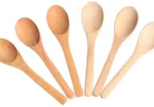 (6 قطع) ملاعق خشبية صغيرة - ملاعق صغيرة لطعام صحي ولذيذ
