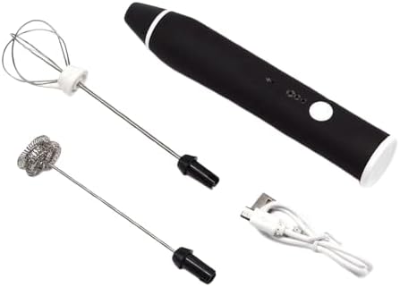 خلاط ورغوة حليب كهربائي محمول قابل لإعادة الشحن (2 في 1)-B0G4497WBR