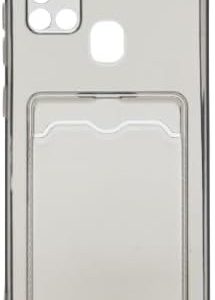 جراب خلفي سيليكون شفاف لهاتف M31 مزود بفتحة للبطاقات