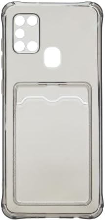 جراب خلفي سيليكون شفاف لهاتف M31 مزود بفتحة للبطاقات