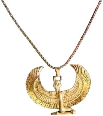 قلادة على شكل أجنحة إلهة مصرية قديمة، مجوهرات عصرية مميزة-B0G4JYJCFK