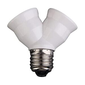 حامل مقبس لمبة إضاءة  قاعدة لولبية قياسية، محول Y-Splitter، أبيض (10 قطع)