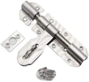 مزلاج برميل من الفولاذ المقاوم للصدأ لقفل بوابة باب المرآب الآمن باللون الفضي (13.5 سم * 4 سم)