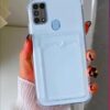جراب خلفي سيليكون شفاف لهاتف M31 مزود بفتحة للبطاقات