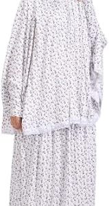 طقم خمار وتنورة صلاة نسائي - قطن وليكرا مريح وخفيف الوزن - مناسب للصلاة، مقاس واحد