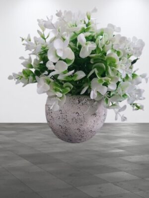 نبتة اصطناعية أنيقة في وعاء أسمنتي ريفي عصري