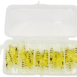 طُعم صيد روبيان من السيليكون الناعم مع خطافات، 4 سم، طعم معطر لصيد سمك القاروص