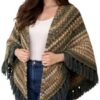 شال شتوي أنيق مزين بشراشيب أنيقة - قطعة دافئة وأنيقة واسعة للارتداء فوق الملابس