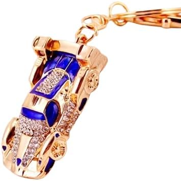 سلسلة مفاتيح معدنية على شكل سيارة مرصعة بأحجار الراين بتصميم سيارة سباق مع قلادة من سبائك الزنك 1 سلسلة مفاتيح معدنية على شكل سيارة مرصعة بأحجار الراين بتصميم سيارة سباق مع قلادة من سبائك الزنك