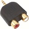 محول صوت من 3.5 ملم ذكر إلى 2 RCA أنثى،موزع ستيريو مطلي بالذهب للكمبيوتر والتلفزيون، موصل لوتس أحمر وأبيض