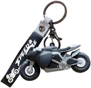 سلسلة مفاتيح على شكل دراجة نارية مع حزام، إكسسوار تزييني مبتكر لمفاتيح السيارة
