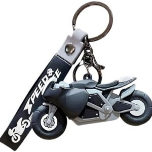سلسلة مفاتيح على شكل دراجة نارية مع حزام، إكسسوار تزييني مبتكر لمفاتيح السيارة