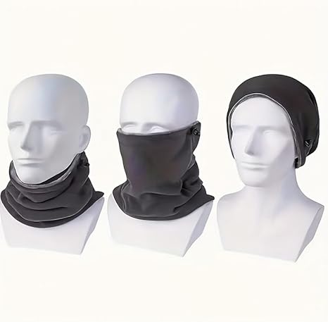 غطاء رقبة حراري مقاوم للرياح من MySouqEg، أسود اللون، مبطن بالفرو، 2 غطاء رقبة حراري مقاوم للرياح