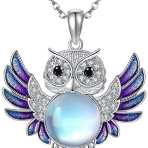 قلادة البومة الساحرة بحجر القمر-B0G648L1D5