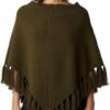 شال محبوك شرابة – معطف مريح وأنيق | مقاس 80×130 سم زيتوني أخضر-B0G4MVRCQL