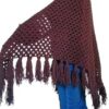 شال كروشيه صناعة يدوية قياس 200 سم عرض و 100 سم طول (بني غامق)-B0G4MVG2DW