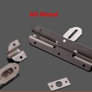 41jYubLb2FL._AC_SL1000_ مزلاج برميل من الفولاذ المقاوم للصدأ لقفل بوابة باب المرآب الآمن باللون الفضي (13.5 سم * 4 سم)