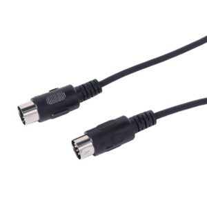 كابل صوت DIN ذكر إلى ذكر بخمسة دبابيس، سلك تمديد MIDI، خط توصيل صوتي أسود (0.50 متر)