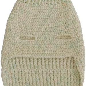 سترة كلاب كروشيه مصنوعة يدويًا بفتحات أرجل محيط الرقبة