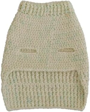 سترة كلاب كروشيه مصنوعة يدويًا بفتحات أرجل محيط الرقبة