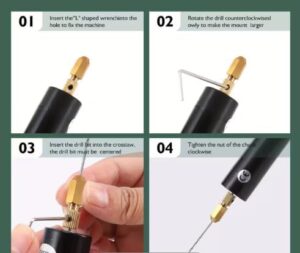 مثقاب يدوي صغير محمول بمنفذ USB، تصميم غطاء سداسي 5 فولت