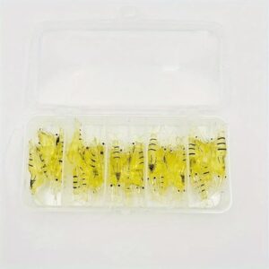 طُعم صيد روبيان من السيليكون الناعم مع خطافات، 4 سم، طعم معطر لصيد سمك القاروص