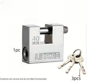 قفل صلب قوي للكمبيوتر مزود بثلاثة مفاتيح مضاد للسرقة ومضاد للكسر وقفل أسطواني بدبوس فضي-B0G457ZY1H