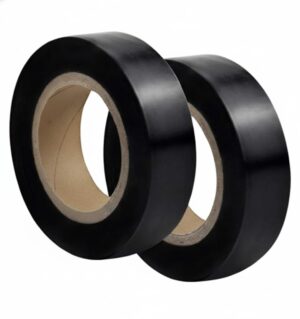 (قطعتان) شريط لحام عازل كهربائي مصنوع من البلاستيك، لفة واحدة بقياس 18 مم × 20 م - (أسود)