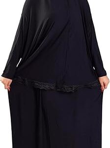 5178dNg1NpL._AC_SY500_ طقم صلاة أسدال، قطعتان، مصنوع من ألياف قطنية ناعمة الملمس،
