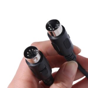 كابل صوت DIN ذكر إلى ذكر بخمسة دبابيس، سلك تمديد MIDI، خط توصيل صوتي أسود (0.50 متر)