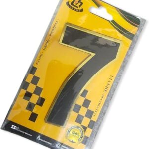 51A8JgMQl8L._AC_SX466_ رقم باب شقة، لون أسود بإطار ذهبي، مزود بخيار التركيب باللون الأبيض، طول 9 سم * عرض 5 سم