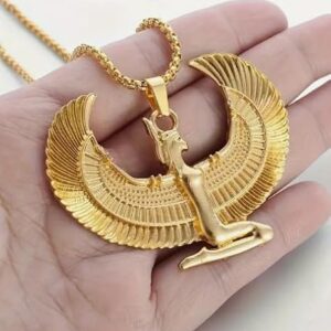 51AcdlQx05L._AC_SX466_ قلادة على شكل أجنحة إلهة مصرية قديمة، مجوهرات عصرية مميزة-B0G4JYJCFK