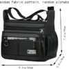 حقيبة كتف احترافية حقيبة كروسبودي متعددة الجيوب، سوداء اللون، مصنوعة من النايلون المقاوم للماء
