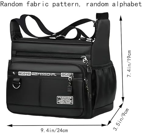 حقيبة كروسبودي متعددة الجيوب، سوداء اللون،