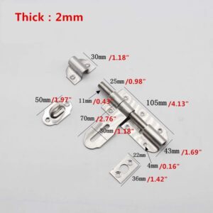 مزلاج برميل من الفولاذ المقاوم للصدأ لقفل بوابة باب المرآب الآمن باللون الفضي (13.5 سم * 4 سم)