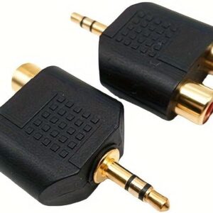 51RGd7Bj05L._AC_ محول صوت من 3.5 ملم ذكر إلى 2 RCA أنثى،موزع ستيريو مطلي بالذهب للكمبيوتر والتلفزيون، موصل لوتس أحمر وأبيض