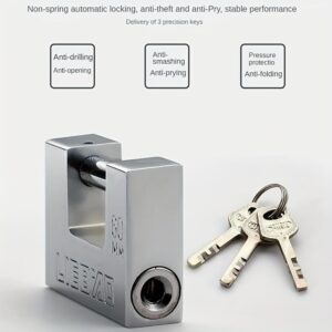 قفل صلب قوي للكمبيوتر مزود بثلاثة مفاتيح مضاد للسرقة ومضاد للكسر وقفل أسطواني بدبوس فضي-B0G457ZY1H
