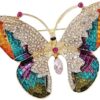 بروش مزخرف مرصع بأحجار الراين الكريستالية متعددة الألوان،بتصميم طاووس وفراشة،B0G6NP3NWB