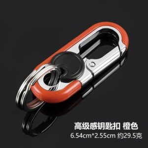 سلسلة مفاتيح للرجال مع خطاف من الفولاذ المقاوم للصدأ وحلقات تثبيت خارجية وأداة تسلق وحلقة مزدوجة لصيد الأسماك في السيارة وملحقات السيارة-B0G4JW148C