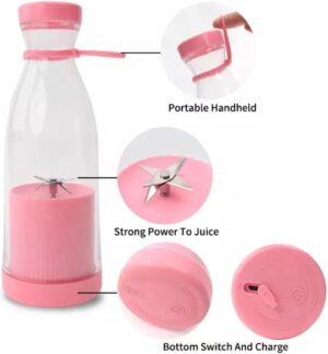 خلاط محمول شخصي، عصارة كهربائية محمولة، زجاجة لتحضير العصائر، خلاط صغير يعمل بالبطارية، 22 سم
