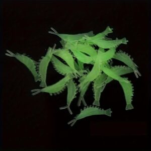 طُعم صيد روبيان مُضيء في الظلام، طُعم ناعم مُحاكي للصيد الليلي وصيد الأسماك في الجليد، 3 سم، طُعم واقعي ومرن، 50 قطعة