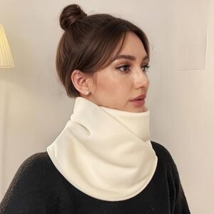 وشاح تدفئة رقبة من الصوف السميك المُحسّن، غطاء رقبة ناعم مقاوم للرياح الشتوية مع إغلاق بأزرار،