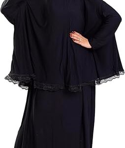 51h+r7xsQzL._AC_SY500_ طقم صلاة أسدال، قطعتان، مصنوع من ألياف قطنية ناعمة الملمس،