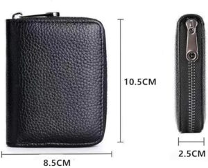 محفظة بطاقات من جلد البولي يوريثان بسحاب، 20 فتحة لتنظيم بطاقات الائتمان