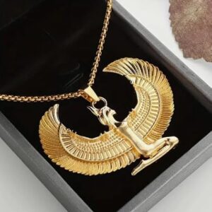 51vjcXdseZL._AC_SX466_ قلادة على شكل أجنحة إلهة مصرية قديمة، مجوهرات عصرية مميزة-B0G4JYJCFK