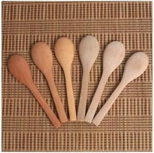 (6 قطع) ملاعق خشبية صغيرة - ملاعق صغيرة لطعام صحي ولذيذ