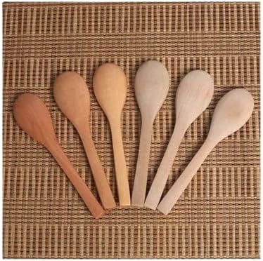 (6 قطع) ملاعق خشبية صغيرة - ملاعق صغيرة لطعام صحي ولذيذ