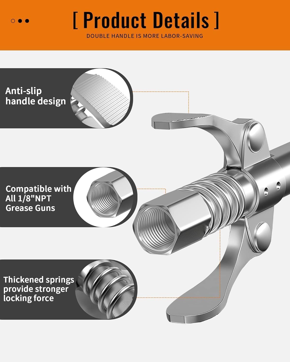 61-RG4FMDCL._AC_SL1500_ وصلة مسدس شحم عالي الضغط شديد التحمل بتصميم سريع القفل ومانع للتسرب