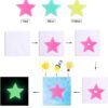 200 قطعة من ملصقات جدارية ثلاثية الأبعاد ملونة على شكل نجوم متوهجة،